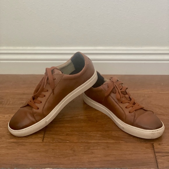 LIKE NEW ~ BANANA REPUBLIC cognac brown leather shoes. MEN size 9.5 - Picture 7 of 8